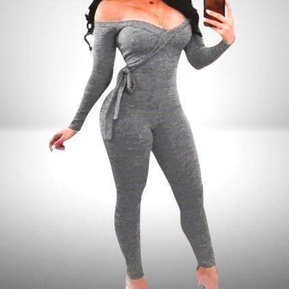 🩶 Sexy Schulterfreier Jumpsuit für Damen 🌟💫