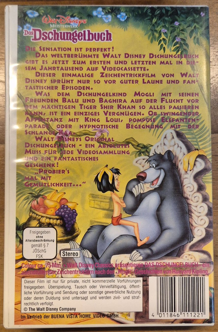 Tutti i VHS: VHS-Videokassette Walt Disneys "Das Dschungelbuch" – Usato da Spreitenbach venduto da Weha9 1