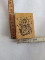 Stempel Engel mit Sternen und Herzen Holzgummi 4x6cm gute...