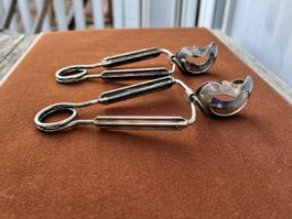 2 Vintage Schnecken Zangen Besteck