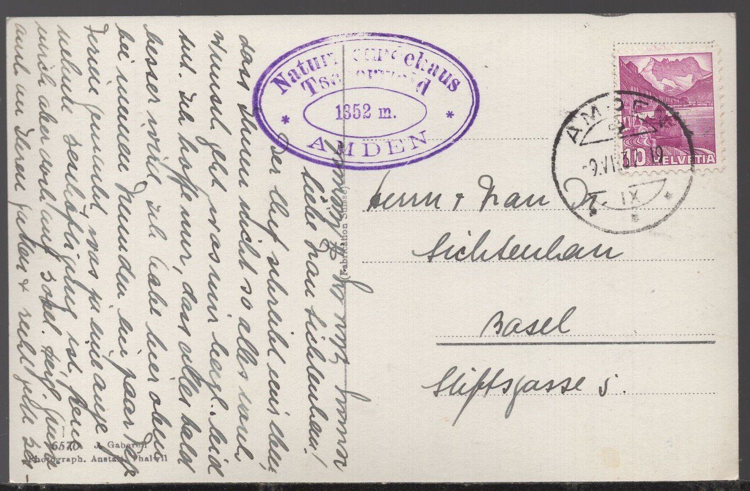 Cartoline postali: Blick v. Leistkammer geg.  AMDEN  1937 – Usato da Aarau venduto da kufi44 2