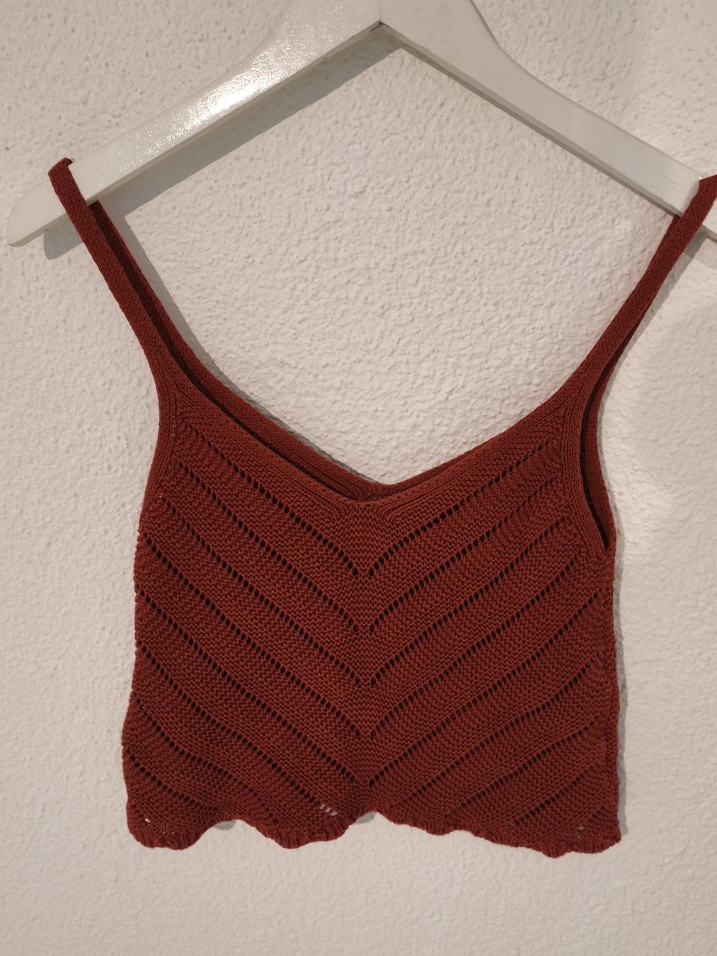 Stradivarius Top: Stradivarius Strick Top, rostrot, Gr. S – Nuovo (secondo la descrizione) da Emmetten venduto da SecondhandSiska 3