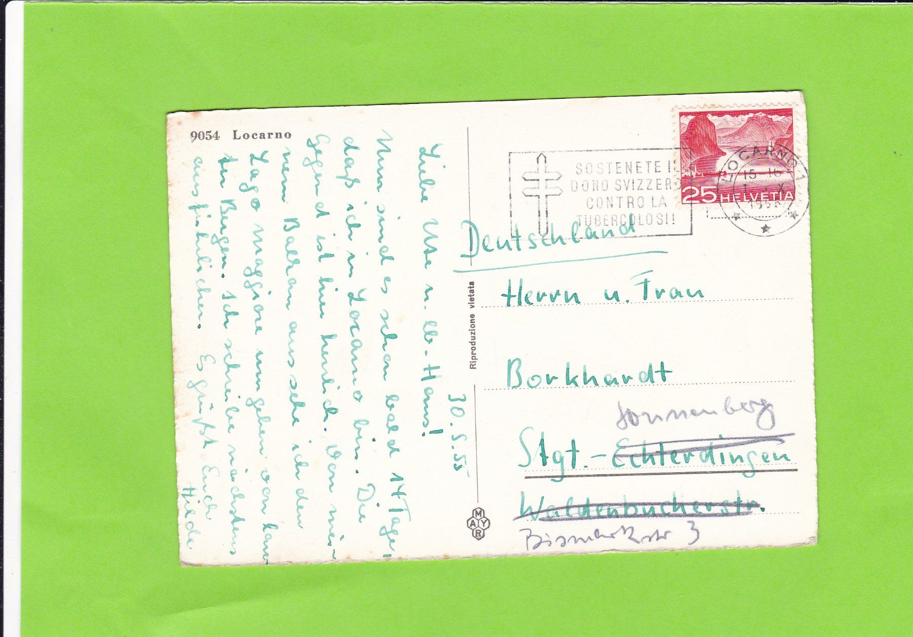 Cartoline postali: Locarno – Usato da St. Peterzell venduto da neckertal 1