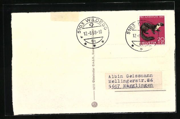 Ansichtskarten: AK Wildegg, Blick zum Schloss, 1968 – Gebraucht aus Berlin von bartko-reher 1