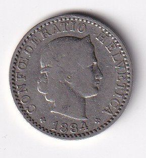 Tutti le monete: Schweiz 20 Rappen 1884 – Usato da Neuchâtel venduto da karlpierrino