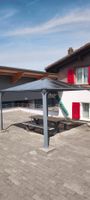Gartenpavillon Metall mit festem Dach + Picknick-Sitzgruppe