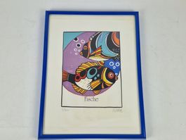 Kunstdruck "Sternzeichen Fische" - gerahmt