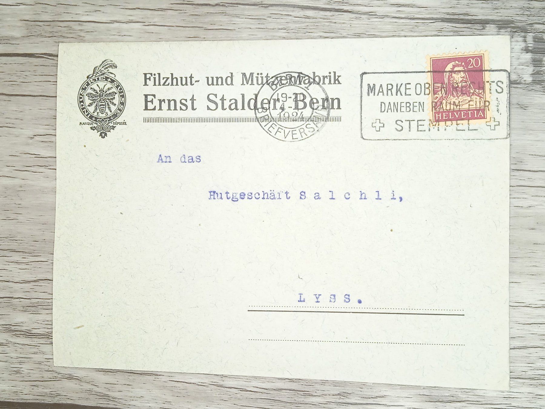 Tutti i francobolli: TR20 Enveloppe + Timbre Suisse 1924 – Usato da Cousset venduto da Patrick_Collections