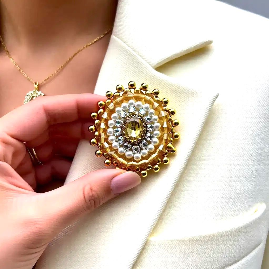 Broches & Aiguilles: Luxus Brosche | Handgemachte Brosche | Brautschmuck | Unikat – Neuf avec emballage d'origine à Vals par ABA-Atelier 4