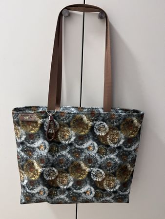 Einkaufstasche Pusteblumen Design braun neuwertig