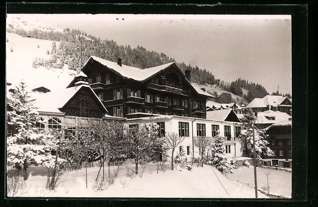 Cartoline postali: AK Adelboden, Hotel Adler im Schnee – Usato da Berlin venduto da bartko-reher
