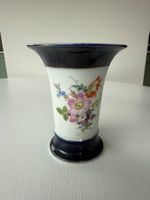 Wunderschöne Meissen Vase Kobaltblau Blumendekor, 14 cm hoch