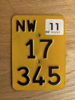 Mofanummer Nummernschild Mofa Töffli Nidwalden NW 17 345