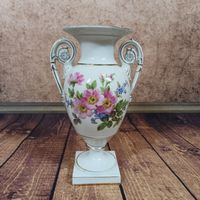 Vintage Vase MEISSEN mit Blumen- verzier. Vergoldet