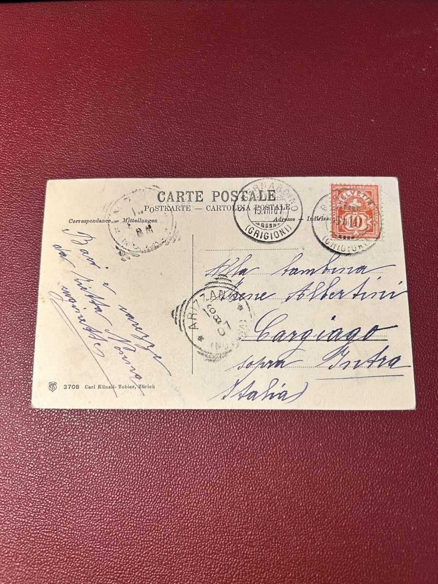 Cartoline postali: San Bernardino 1907 – Usato da Breganzona venduto da Milesbo 1