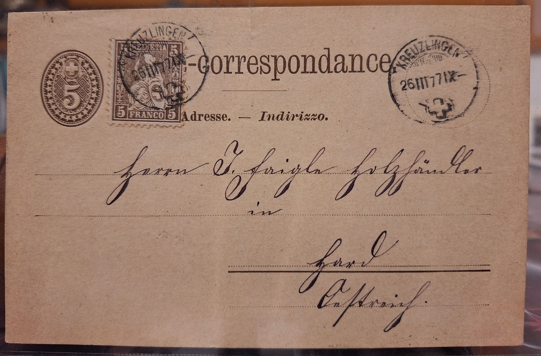Tutti i francobolli: Sitzende Helvetia Correspondance  – Usato da Balgach venduto da SIMEON27