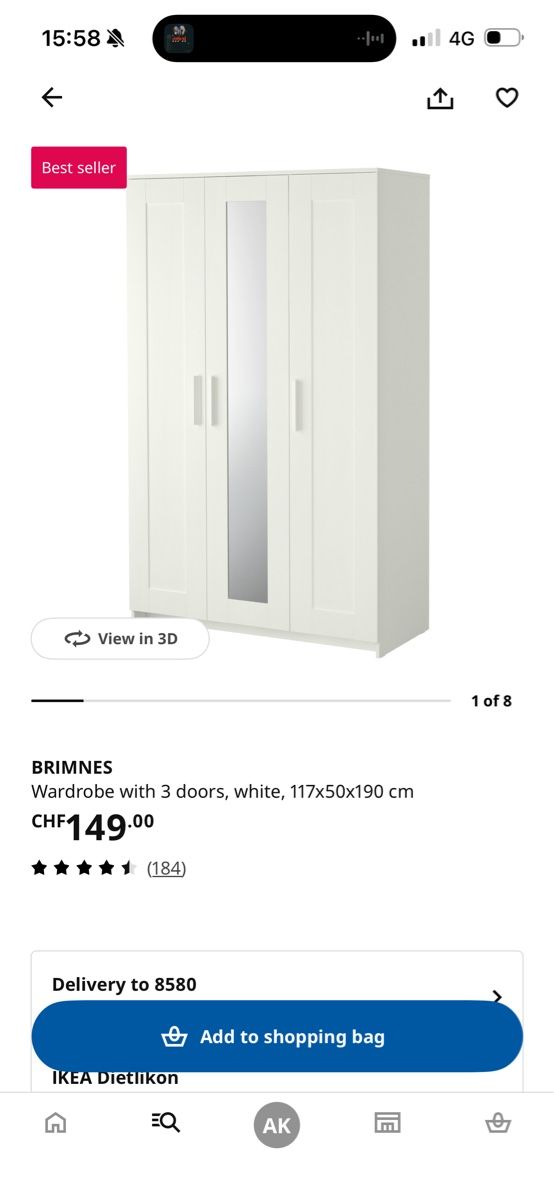 Ikea Schränke: Kleiderschrank mit Spiegel – Gebraucht aus Zürich von ali_ww5q