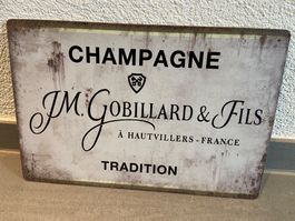 SCHILD CHAMPAGNE METALL/ 1 Stück/ NEU !