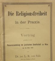 Der Kampf um die Religionsfreiheit im modernen Staat (1892)