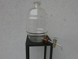 Antiker Glasballon Getränke Dispenser z.B. Whisky