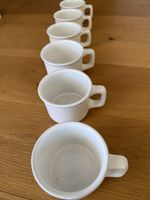 6er Set Vintage Kaffeetassen, weisses Porzellan, Top!