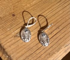 Art Déco Ohrringe Silber mit Aquamarin