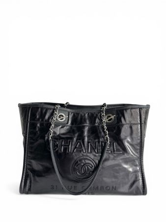 CHANEL Glazed Calfskin Small Deauville Tote Tasche