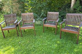 4 Gartensessel aus Holz