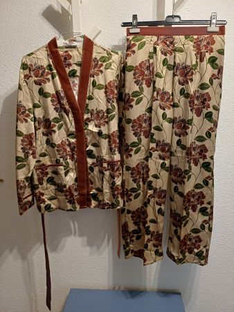 BELDONA mixed Silk pijama set, floral pattern, Size M & L