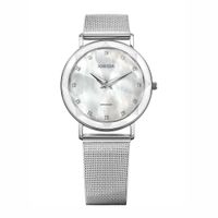 🇨🇭 Damenuhr ®JOWISSA Stahl Weiß Mesh Strass Swissmade NEU
