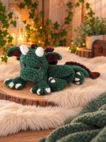 Drachen-Snuggler 54 cm – handgehäkelt – Kuschel- & Einschlaf
