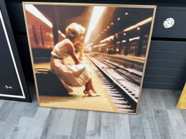 grosses Bild, „Marilyn Monroe“, Kunstdruck mit Rahmen