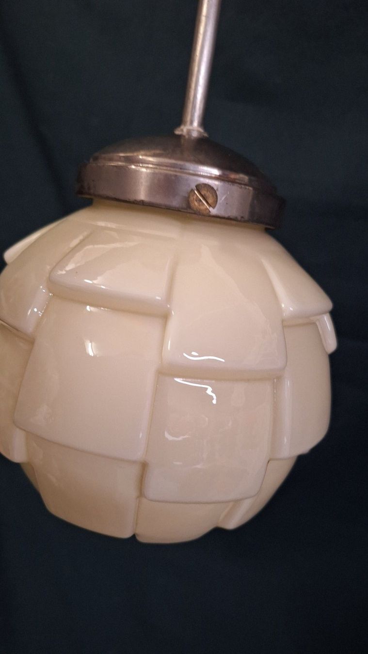 Lampadari & plafoniere: Art Deko Deckenlampe ,Opalglaskugel Artischokenmuster – Usato da Arlesheim venduto da shopradl 2