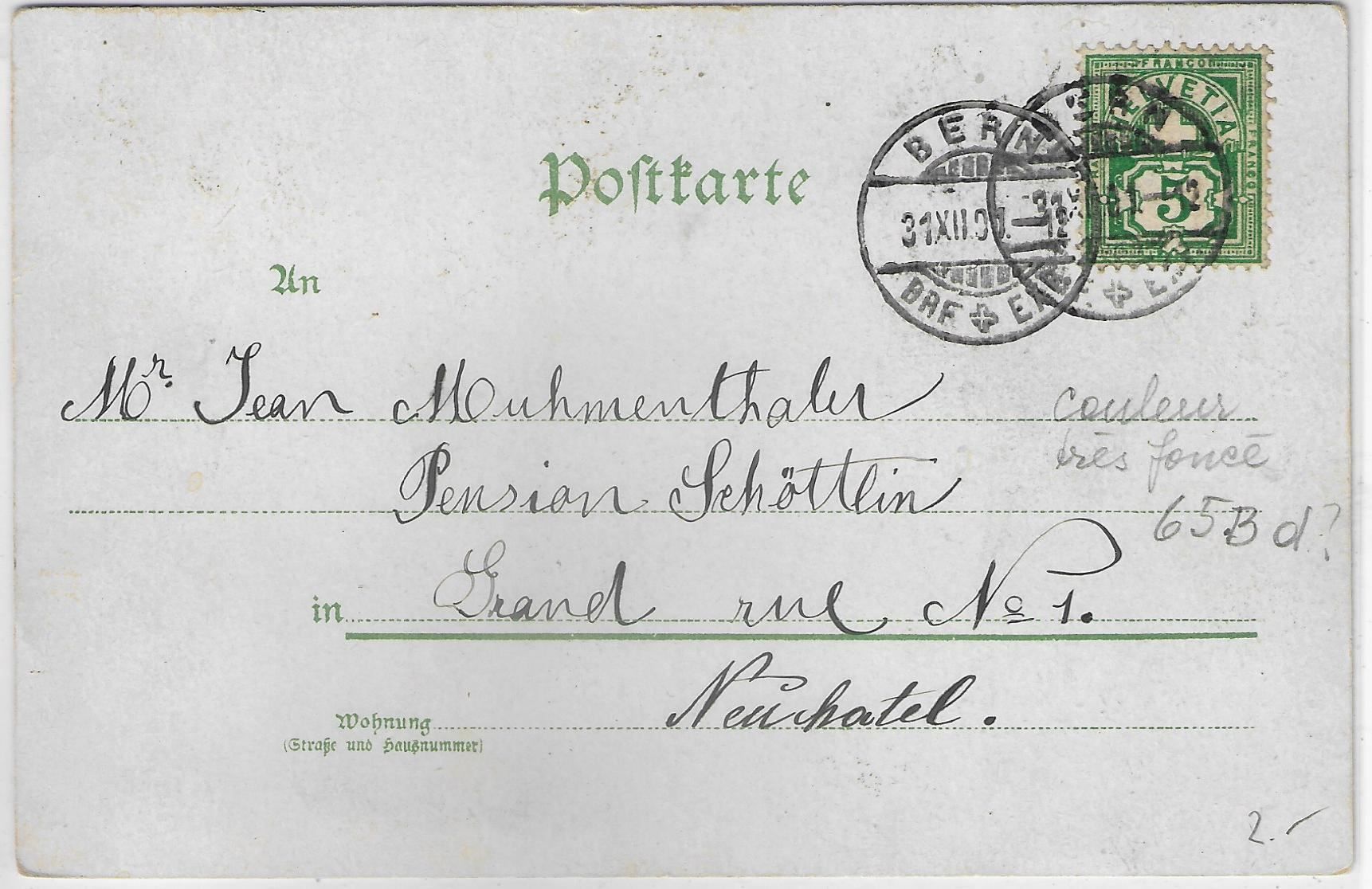 Ansichtskarten: Gruss aus Bern - Litho 1901 – Gebraucht aus Ettingen von Kartenplanet 1
