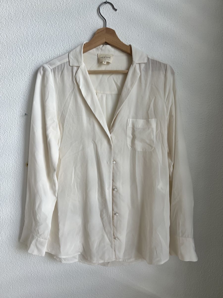 Sezane Camicette: Sezane 100% silk blouse in Ecru- size 36 – Usato da Zug venduto da Marigabrielle