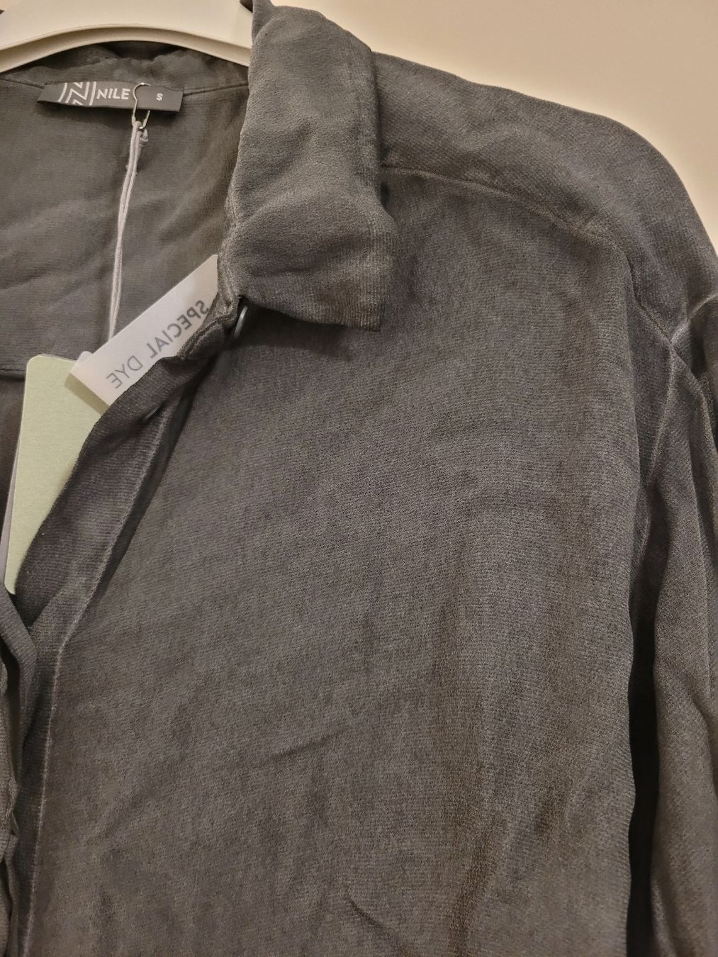 Nile Camicette: nile bluse neu gr. S grau/ dunkelgrau – Nuovo e nell'imballaggio originale da Luzern venduto da Ami-be 1