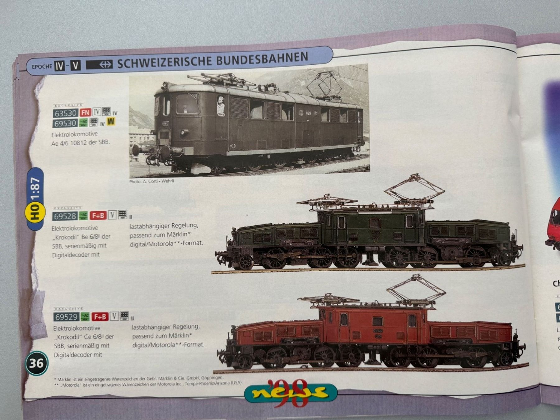 Roco Modellini di ferrovie: ROCO - Gesamtkatalog 1998 – Usato da Fehraltorf venduto da Success 3