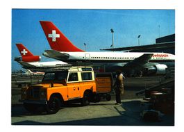 Foto Post Landrover Swissair Flugzeug