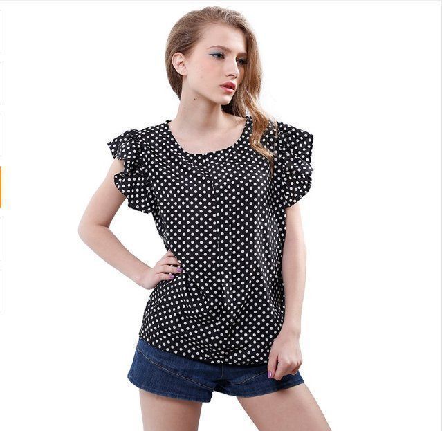 Camicette: NEUE dünne Kurzarmbluse schwarz Polka dot Gr. M - 801121 – Nuovo (secondo la descrizione) da Küssnacht am Rigi venduto da Pidu5
