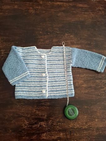 Cardigan neonato fatto a mano in cotone taglia 3-6mesi