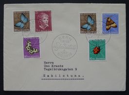 PJ 1952, FDC J143-J147, adressiert nach Schweden