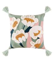 🌸 housse de coussin brodée à fleurs 45x45