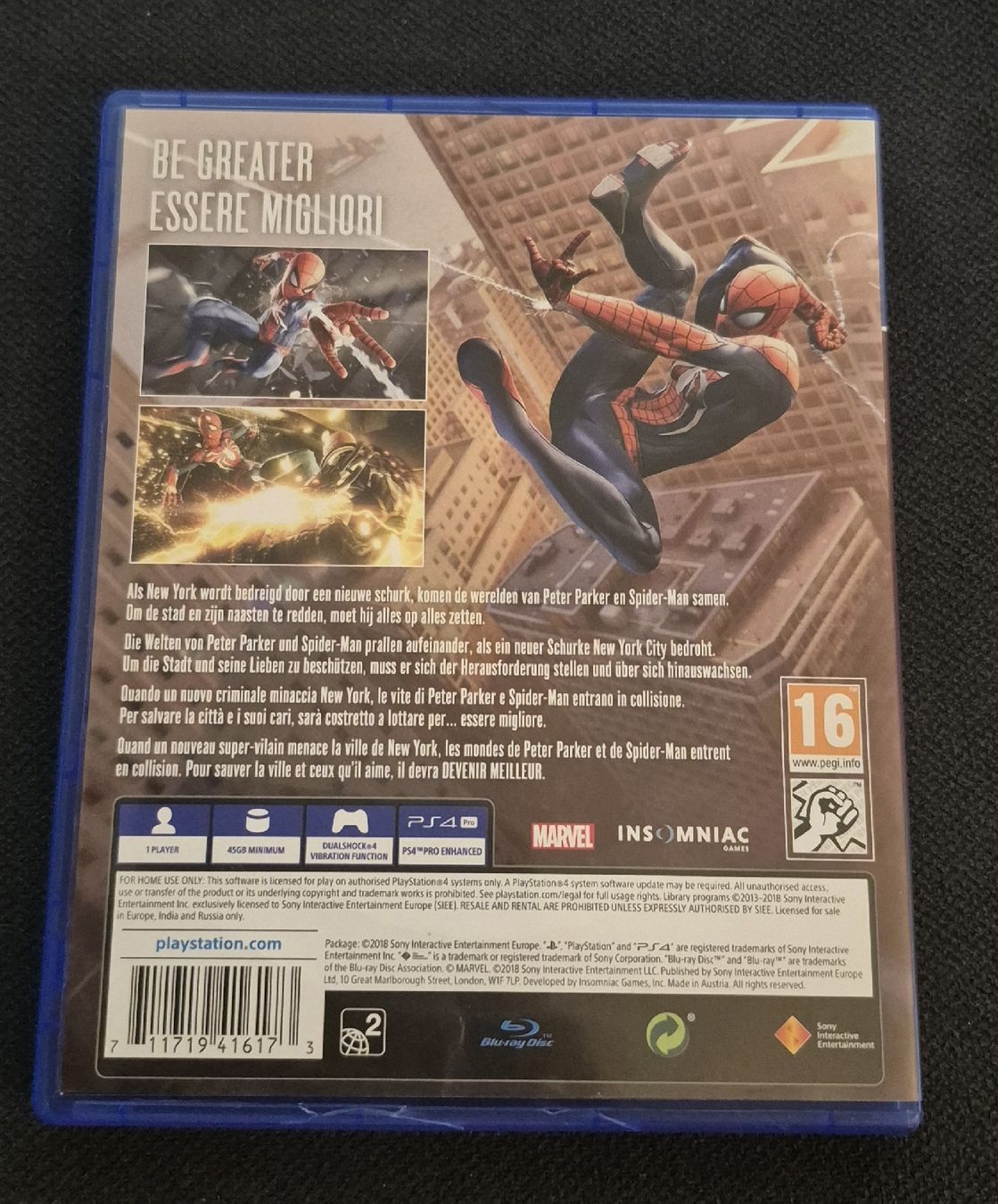 Sony Spiele: SPIDERMAN MARVEL PS4 PLAYSTATION 4 MULTILANGUES 2018 PS5 JEU – Gebraucht aus Grand-Lancy von luc111 1
