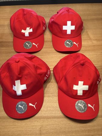 4x Kappe Schweiz Puma UBS rot Unisex Grösse verstellbar neu