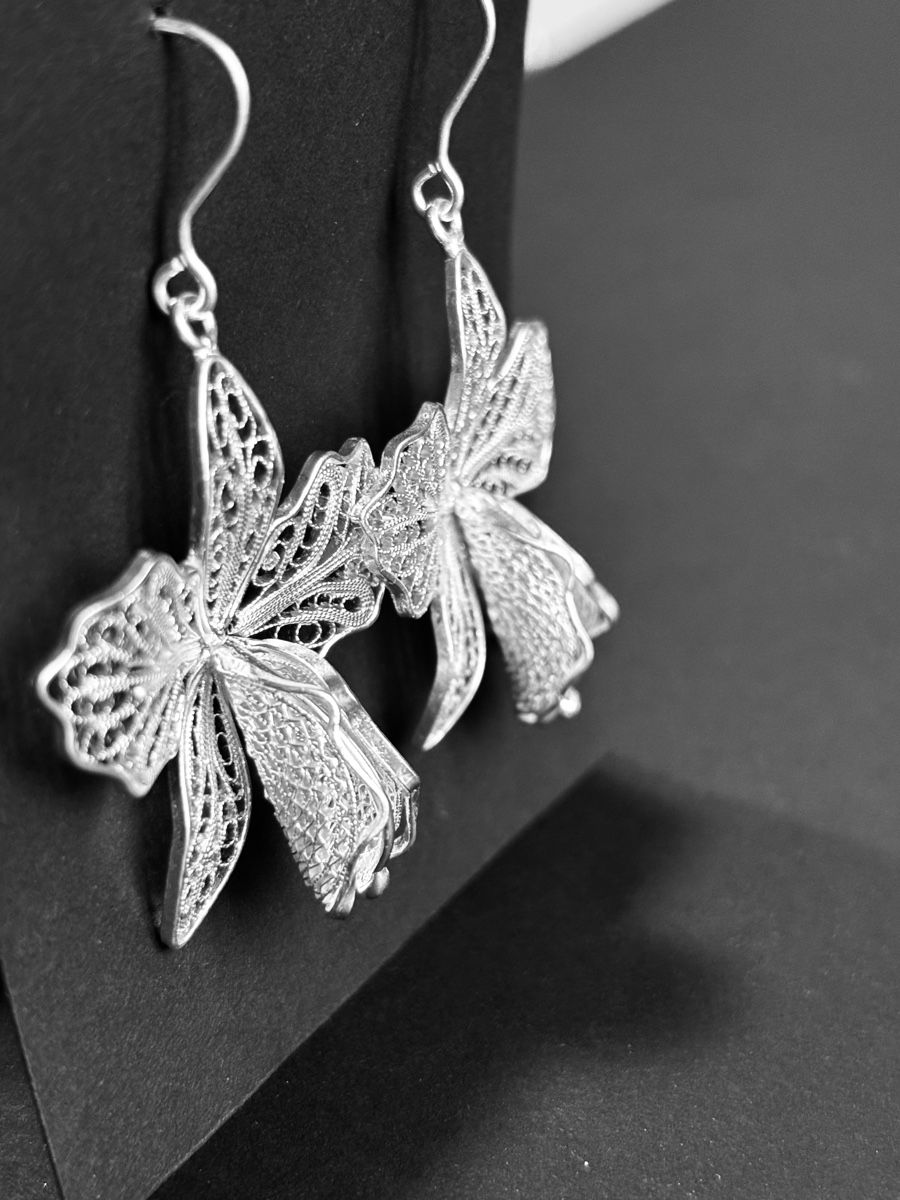 Orecchini pendenti & Orecchini a lobo: Orchidées en argent  – Nuovo e nell'imballaggio originale da Lausanne venduto da jul_6n86 2