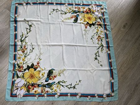 Foulard carré en mousseline- Vintage 70-80er