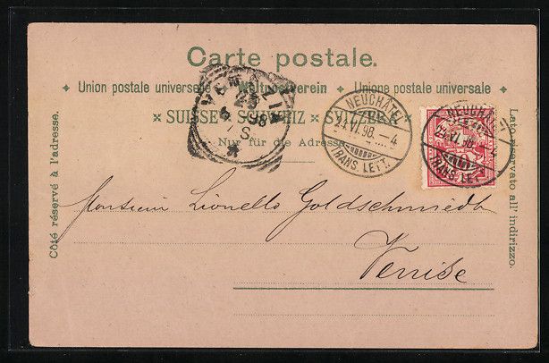 Cartoline postali: Litho Neuchatel, Musee des Beaux Arts, P – Usato da Berlin venduto da bartko-reher 1