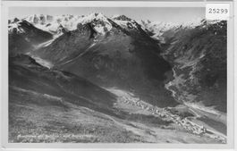 Pontresina mit Bernina und Roseggruppe