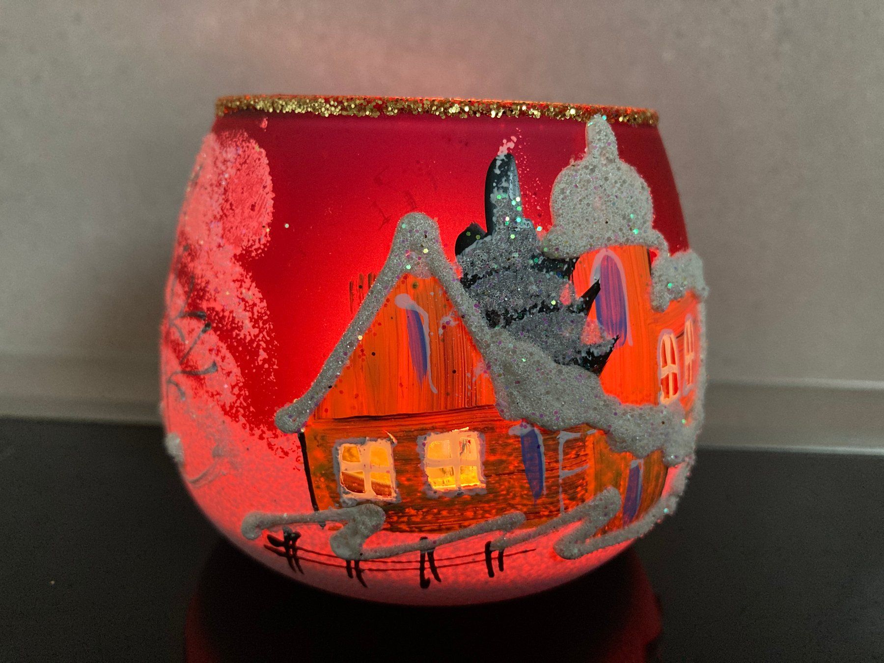 Tutte le decorazioni: Windlicht Advent, Weihnachten, handbemalt - Unikat – Nuovo e nell'imballaggio originale da Büsingen venduto da aue_2mh6 3