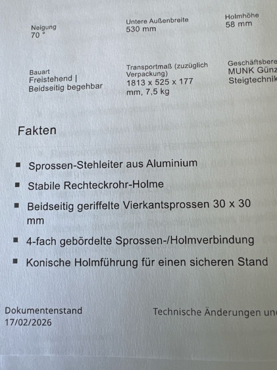 Scale: Stehleiter 2x6 Sprossen ALU Bockleiter – Nuovo e nell'imballaggio originale da Trüllikon venduto da angela4444 7